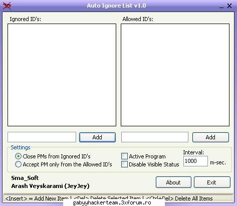 auto ignore list spunetimi dak merge sal      