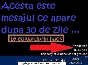:hi:  :hi: buna ! am deschis acest post deoarece caut un crack pt. windows 7 ca sa nu mai vreun