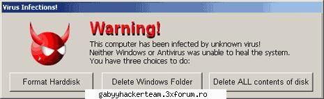 Un virus mititel - Daca vreti sa faceti un mic "virus", cu care sa - Hacking-ul nostru cel de toate zilele